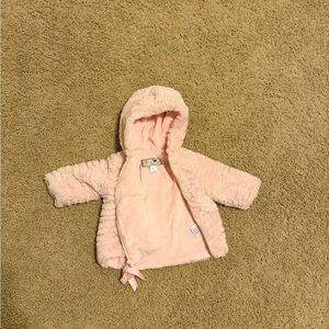 Widgeon Baby Pink Faux Fur Full Zip Baby Girl Coat 6 Months